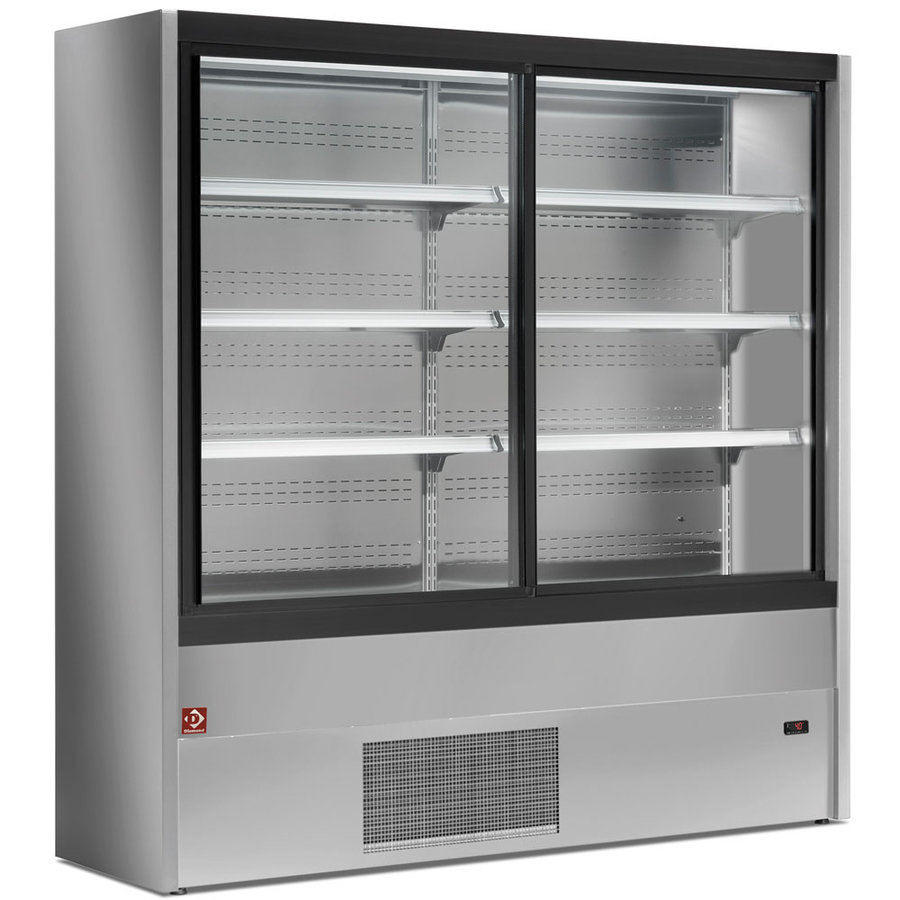 Refrigerated wall showcase with glass doors | Air forced | 1500x545xh1900