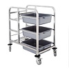Vogue Chariot de débarras pour traiteur | 90x82x44 cm | 3 Cuisson | 2 roues freinées