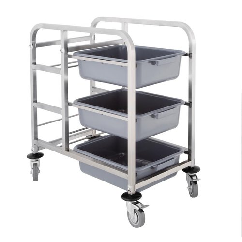  Vogue Horeca Clearing trolley | 90x82x44 cm | 3 Baking | 2 Braked Wheels 