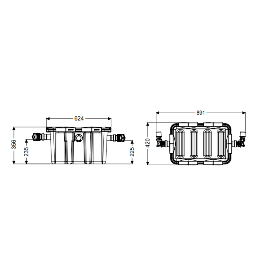 Grease separator Surface mounted | Plastic | 40L/m