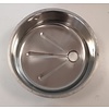 HorecaTraders Round stainless steel sink | ø 45.5 cm | Outlet