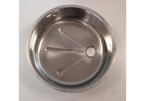  HorecaTraders Rundes Spülbecken aus Edelstahl | ø 45,5 cm | Auslass 