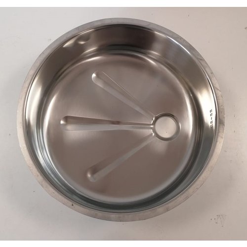  HorecaTraders Rundes Spülbecken aus Edelstahl | ø 45,5 cm | Auslass 