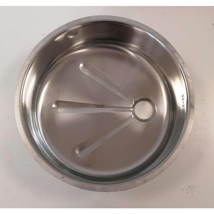 Évier rond en acier inoxydable | ø 45,5 cm | Sortie