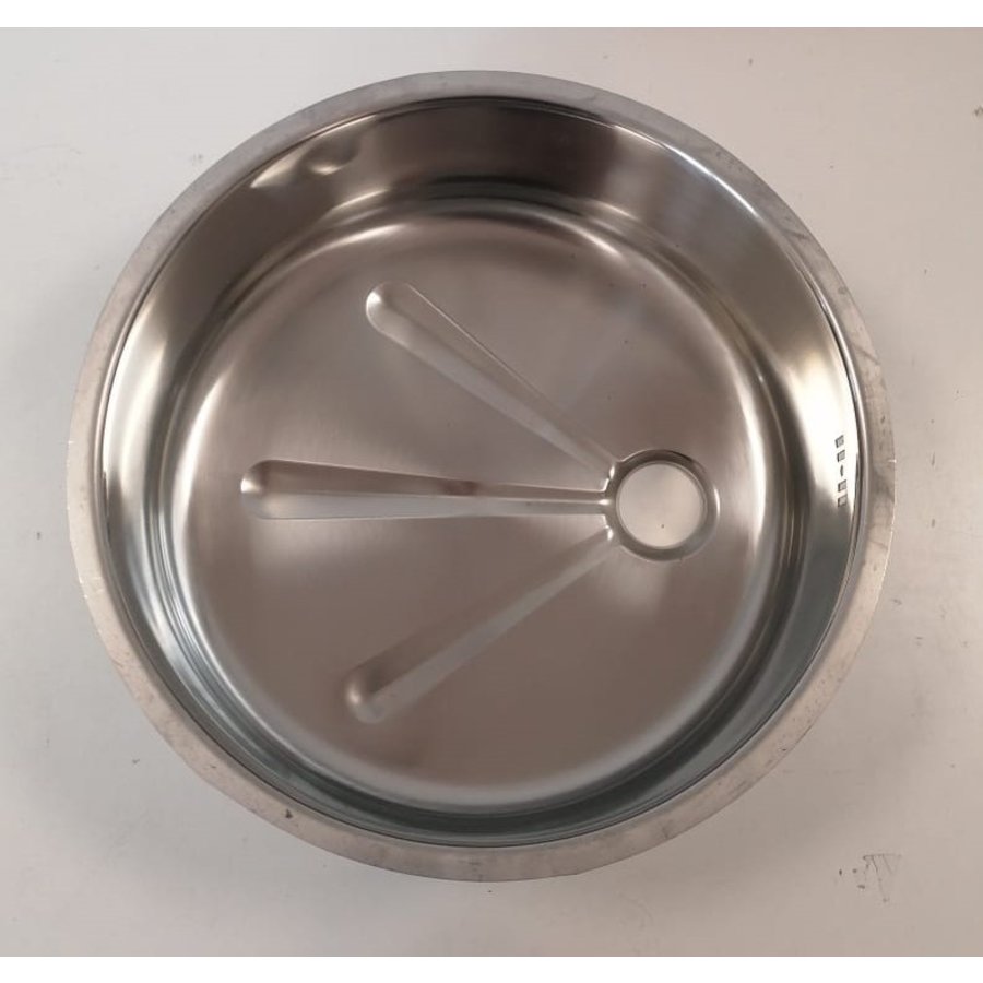 Round stainless steel sink | ø 45.5 cm | Outlet