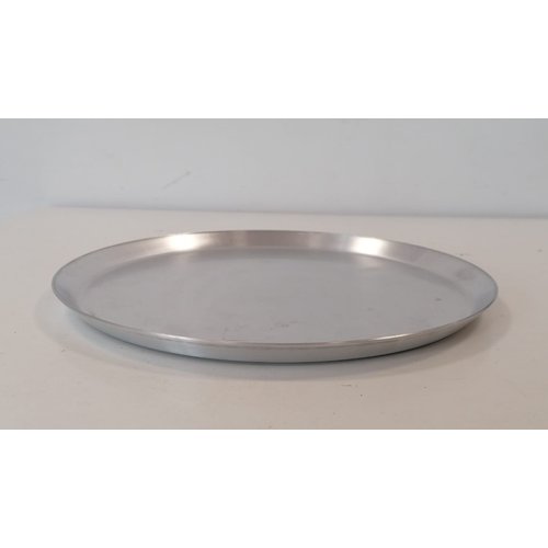  HorecaTraders Servierplatte | Edelstahl | rund | Ø28 cm | Auslass 