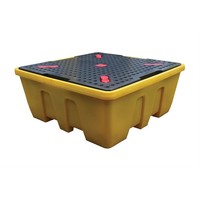 Bac d'égouttage en plastique avec grille | 1260L | Plastique | 1680 x 1680 x 700 mm