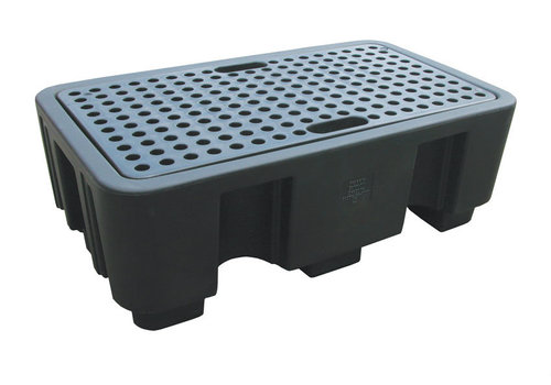  HorecaTraders Bac d'égouttage en plastique avec grille | 2 barils | 250L | Plastique | 750 x 1300 x 440 mm 