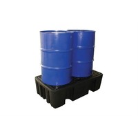 Bac d'égouttage en plastique avec grille | 2 barils | 250L | Plastique | 750 x 1300 x 440 mm