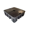 HorecaTraders Tropfschale aus Kunststoff mit Gitter | 4 Fässer | 480L | Kunststoff | 1380 x 1290 x 480 mm