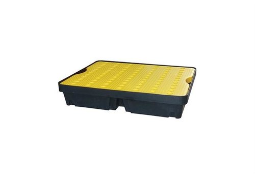  HorecaTraders Bac d'égouttage avec grille jaune | 40L | Plastique | 800 x 600 x 155 mm 