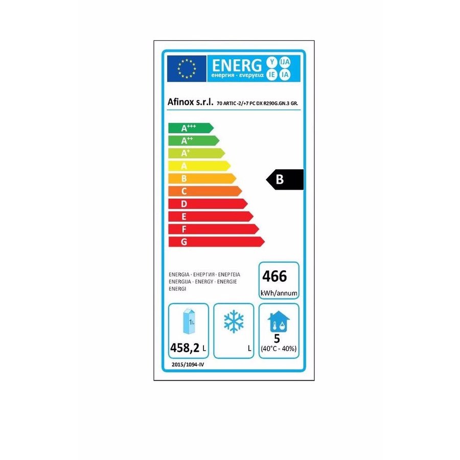 Commercial refrigerator | -2°C/+7°C. | Stainless steel | 733 x 839 x 2,090 mm