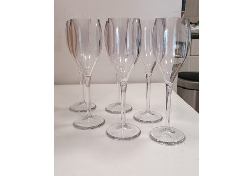  HorecaTraders Champagne glazen | 6 stuks | H 21.5 cm | Outlet 