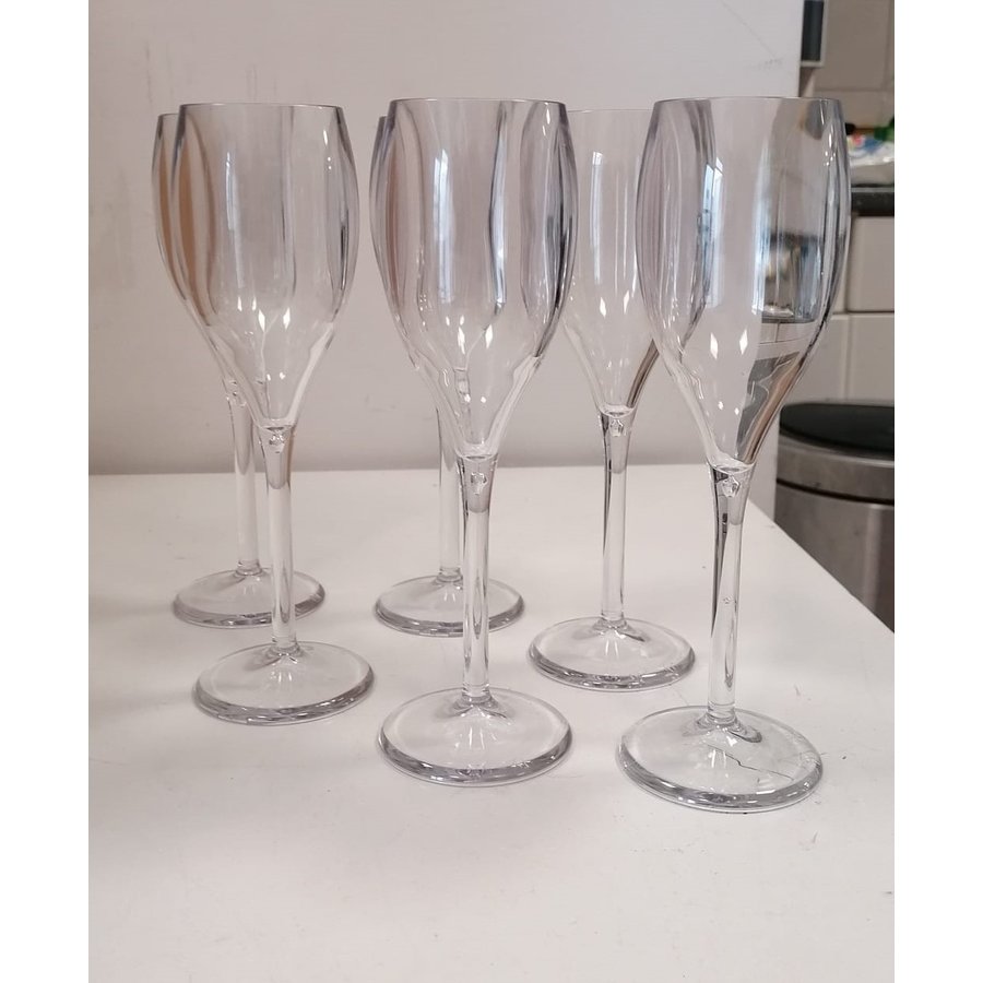 Champagne glasses | 6 pieces | H 21.5cm | Outlet