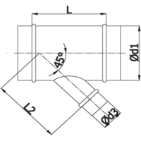 Spiro Safe T-piece | 45 degrees | Steel | Multiple sizes
