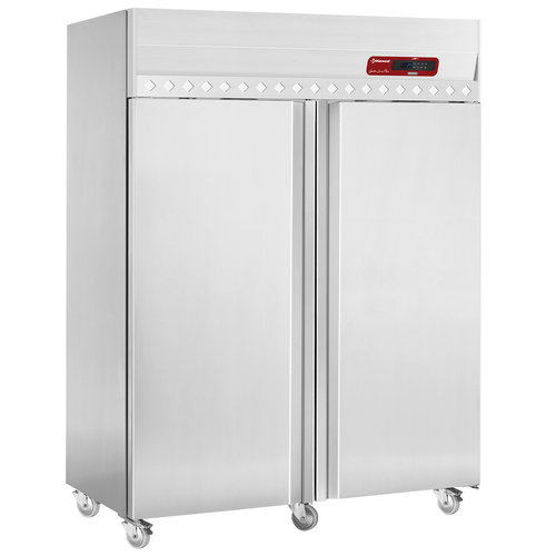  HorecaTraders Ventilated refrigerator | 1400 liters | stainless steel | on wheels | 1440 x 850 x 2070 mm 