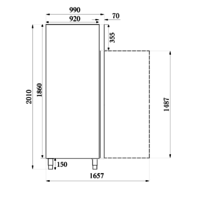 Baker's refrigerator | Stainless steel | 624 x 860 x 1400 mm | 737 L