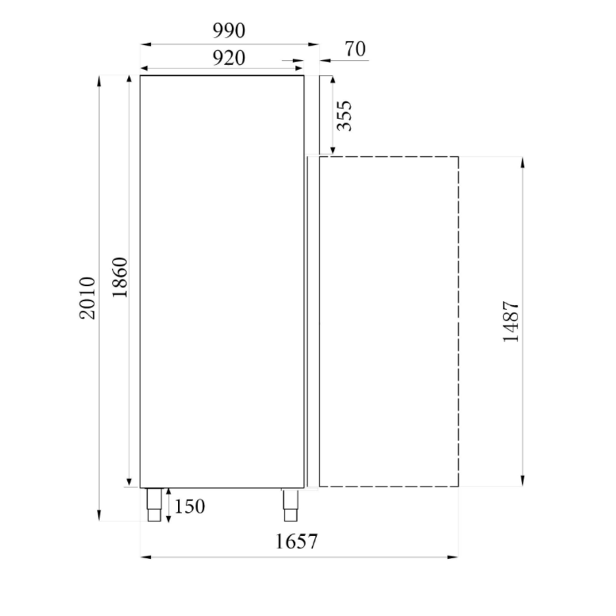 Baker's refrigerator | Stainless steel | 624 x 860 x 1400 mm | 737 L