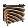 HorecaTraders Transport trolley folding tables | Adjustable | 10-12 Tables | Hammered