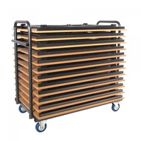 Transport trolley folding tables | Adjustable | 10-12 Tables | Hammered