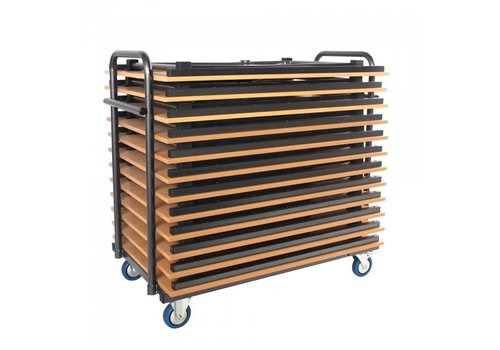 HorecaTraders Chariot de transport tables pliantes | Réglable | 10-12 Tables | Coup de marteau 