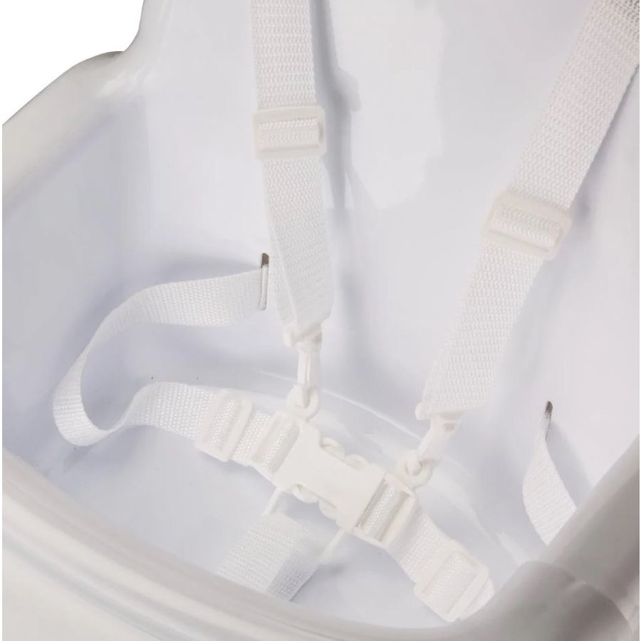 Hochstuhl | Edelstahl und Polypropylen | Verstellbar 52-86 cm | Weiß