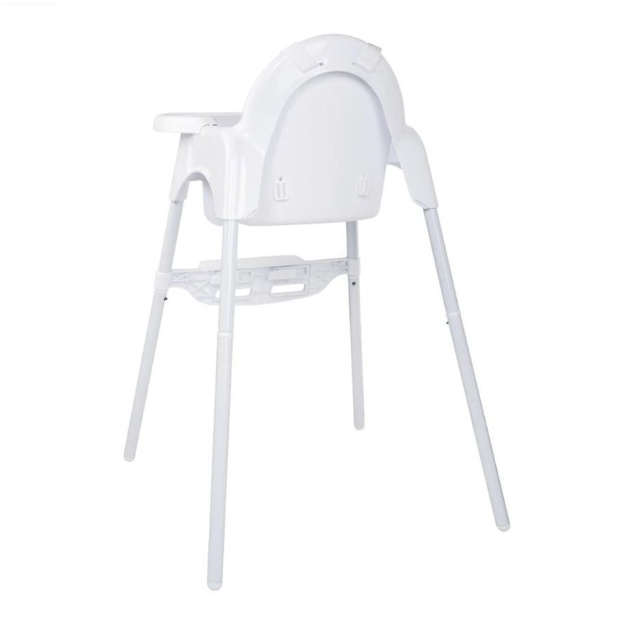 Chaise haute | Acier inoxydable et polypropylène | Réglable 52-86 cm | Blanc