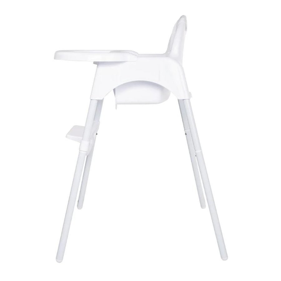 Hochstuhl | Edelstahl und Polypropylen | Verstellbar 52-86 cm | Weiß