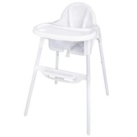 Chaise haute | Acier inoxydable et polypropylène | Réglable 52-86 cm | Blanc
