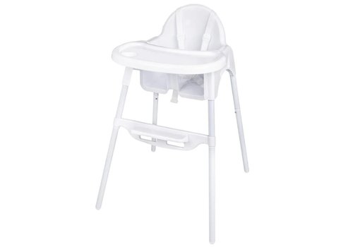  Bolero Chaise haute | Acier inoxydable et polypropylène | Réglable 52-86 cm | Blanc 