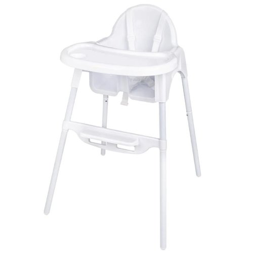  Bolero Chaise haute | Acier inoxydable et polypropylène | Réglable 52-86 cm | Blanc 