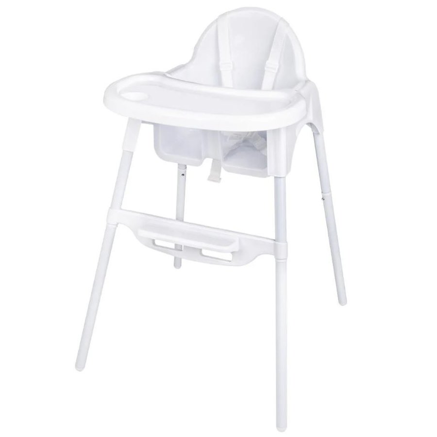 Highchair | Stainless steel & polypropylene | Adjustable 52-86 cm | White