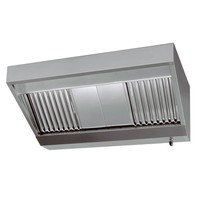 Stainless steel catering hood with motor | 280x110x45cm