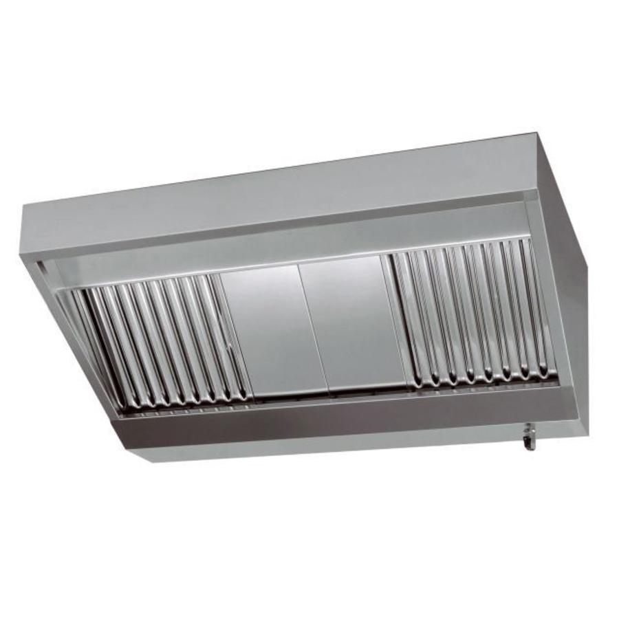 Stainless steel catering hood with motor | 280x110x45cm