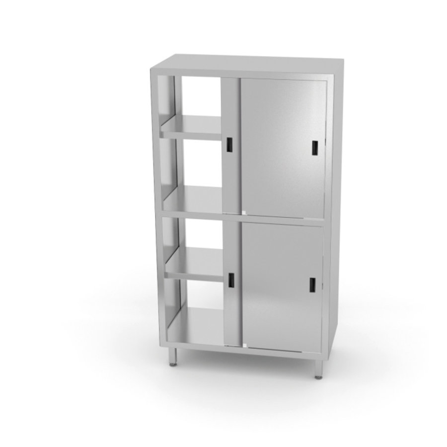 Pass-through cabinet with intermediate shelf and sliding doors | 2 different sizes