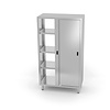 HorecaTraders Pass-through cabinet with sliding doors | Stainless steel | 800 x 700 x 1800 mm