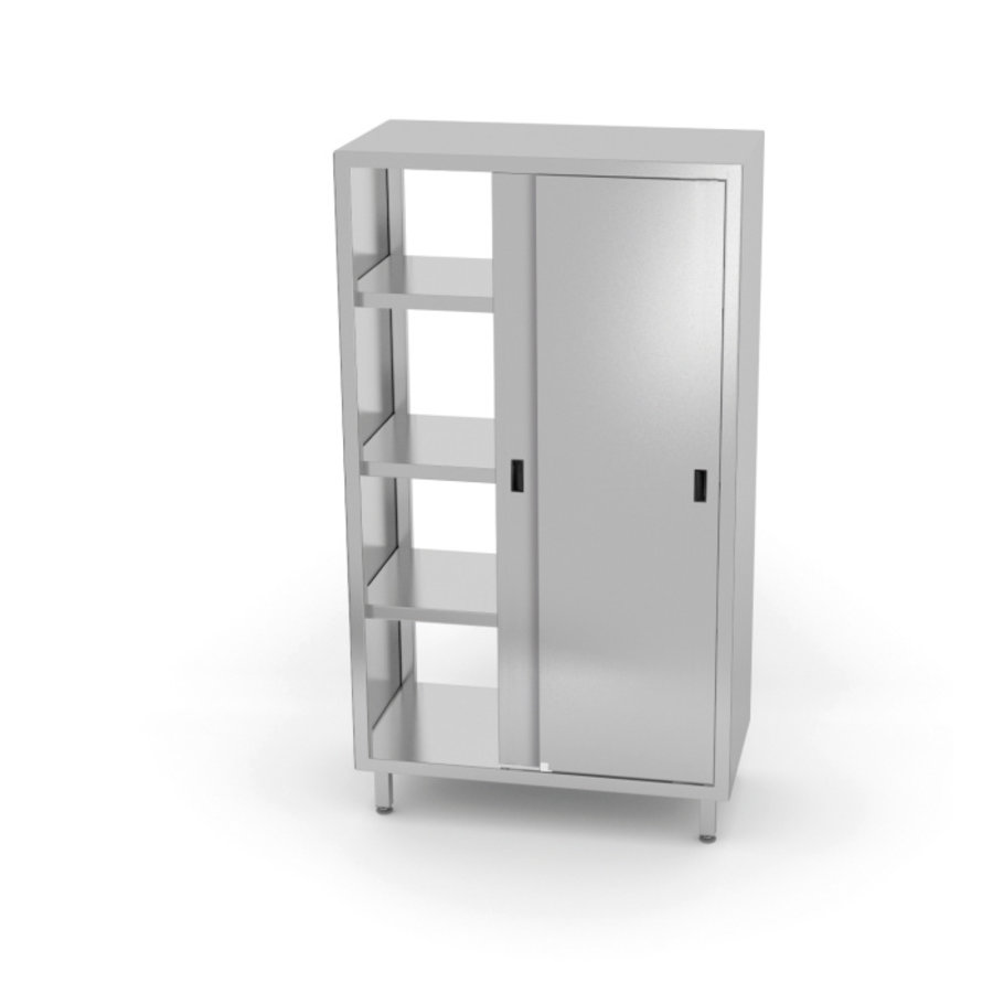 Durchreicheschrank mit Schiebetüren | Edelstahl | 800 x 700 x 1800 mm