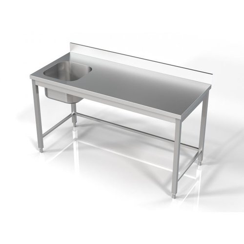  HorecaTraders Évier en acier inoxydable | 1600x700x850mm | 2 versions 