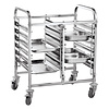 HorecaTraders Chariot à deux étagères | Acier inoxydable |12 x GN 1/1 | 740 x 550 x 940 mm
