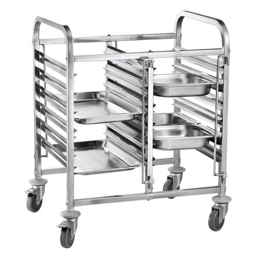  HorecaTraders Double Regaalwagen | Stainless steel |12 x GN 1/1 | 740x550x940mm 