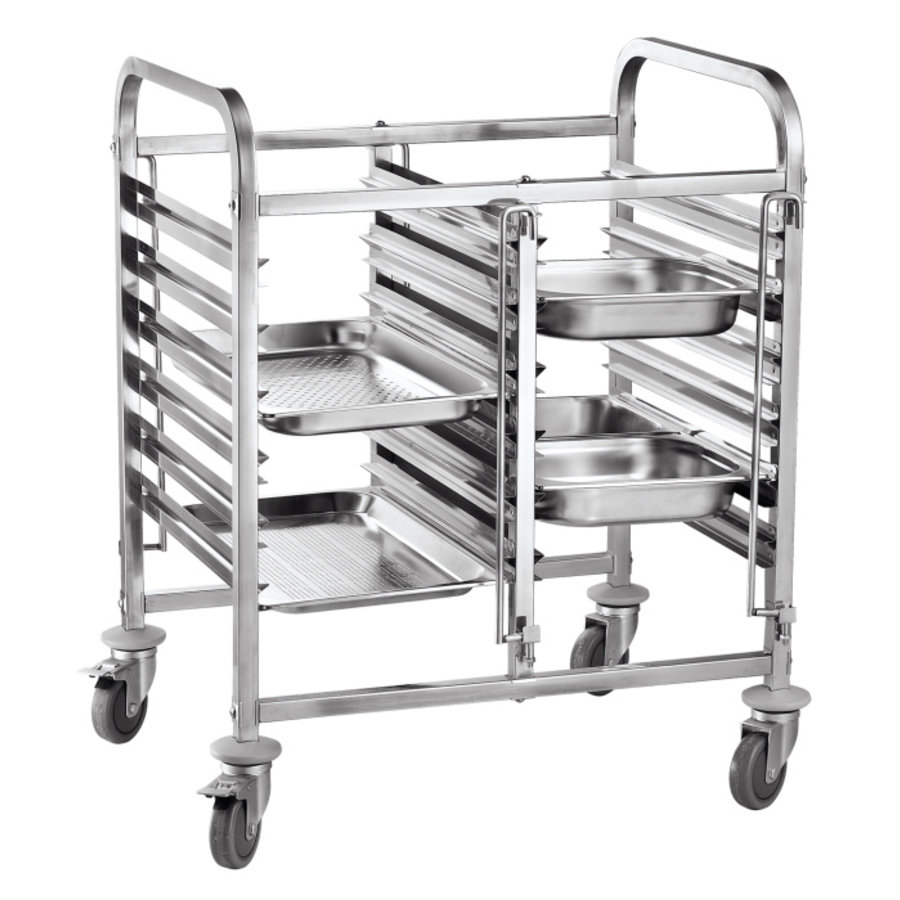 Double Regaalwagen | Stainless steel |12 x GN 1/1 | 740x550x940mm