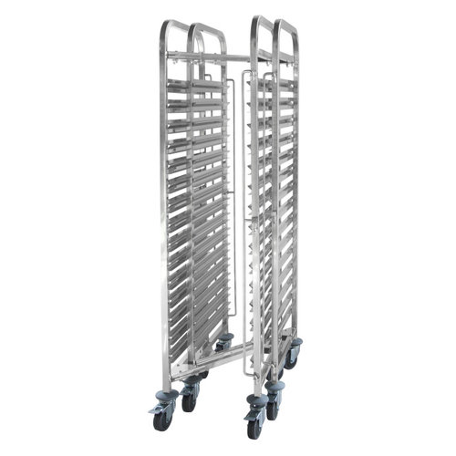  HorecaTraders Chariot à étagères | Pliable | acier inoxydable | 15 x GN 1/1 | 445 x 610 x 1710 mm 