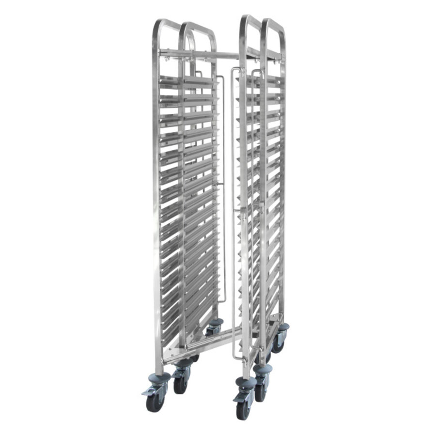 Shelving trolley | Foldable | Stainless steel | 15 x GN 1/1 | 445 x 610 x 1710 mm