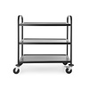 HorecaTraders Chariot de service | Noir mat | acier inoxydable | 905 x 585 x 945 mm