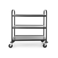Chariot de service | Noir mat | acier inoxydable | 905 x 585 x 945 mm