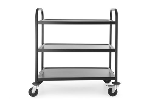  HorecaTraders Chariot de service | Noir mat | acier inoxydable | 905 x 585 x 945 mm 