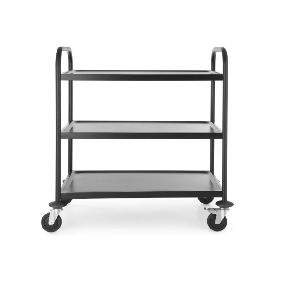 Serving trolley | Matt black | Stainless steel | 905 x 585 x 945 mm