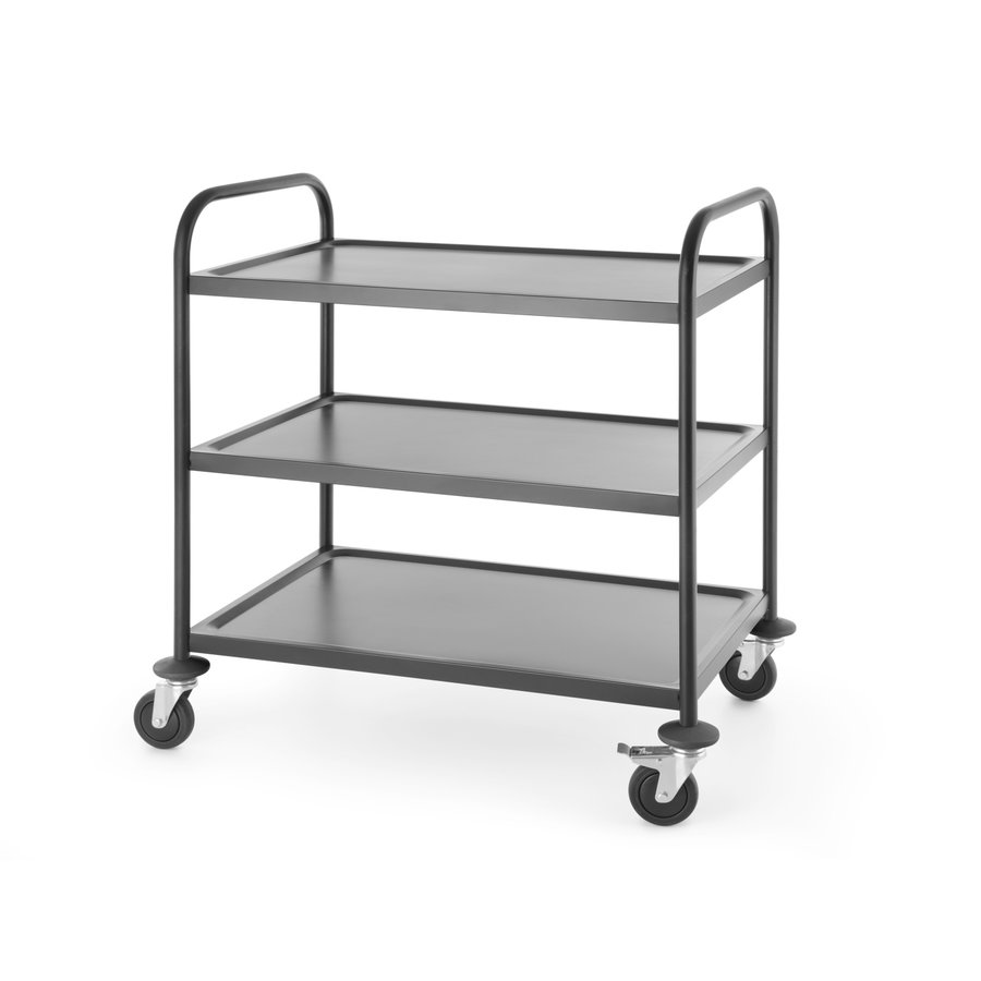 Serving trolley | Matt black | Stainless steel | 905 x 585 x 945 mm