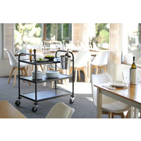 Chariot de service | Noir mat | acier inoxydable | 905 x 585 x 945 mm