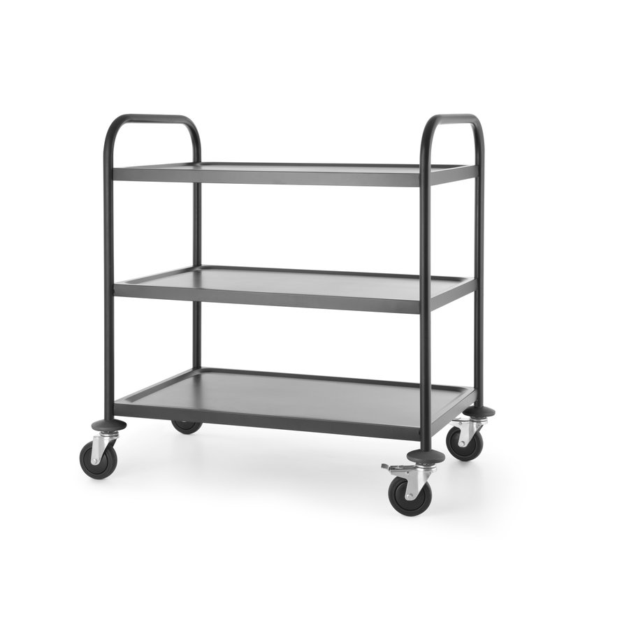 Serving trolley | Matt black | Stainless steel | 905 x 585 x 945 mm